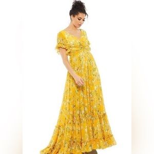 Mac Duggal Flounce Sleeve Floral Maxi Dress 70241